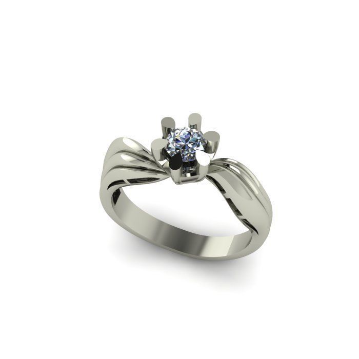 solitair ring 3D print model 3D print model_4