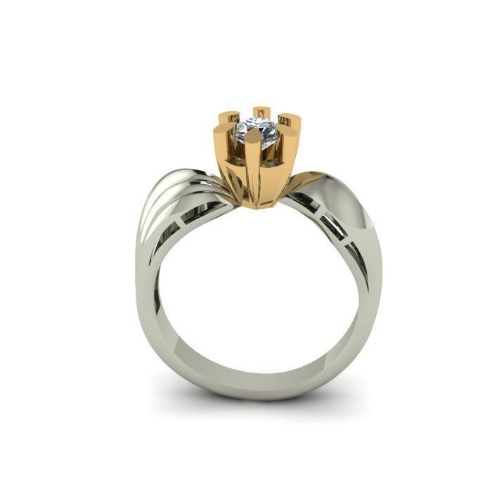 solitair ring 3D print model 3D print model_7