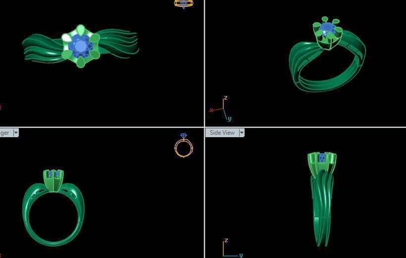 solitair ring 3D print model 3D print model_14