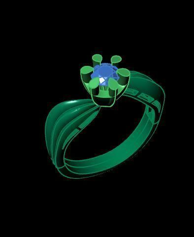 solitair ring 3D print model 3D print model_10