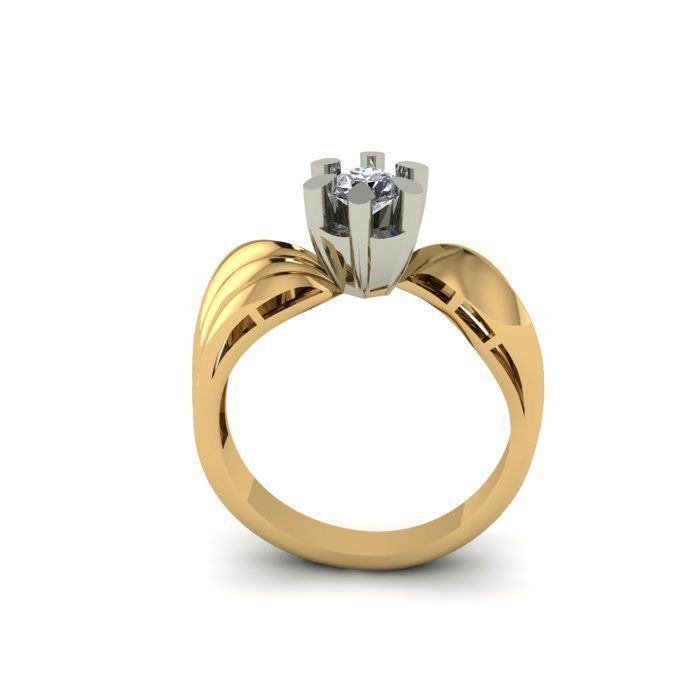 solitair ring 3D print model 3D print model_6