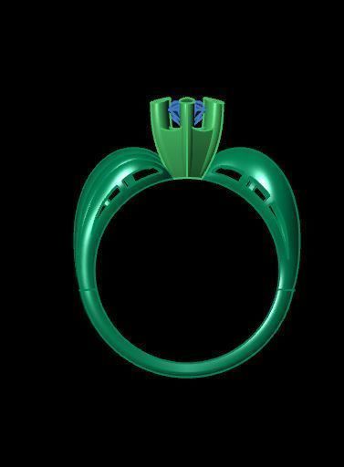 solitair ring 3D print model 3D print model_12