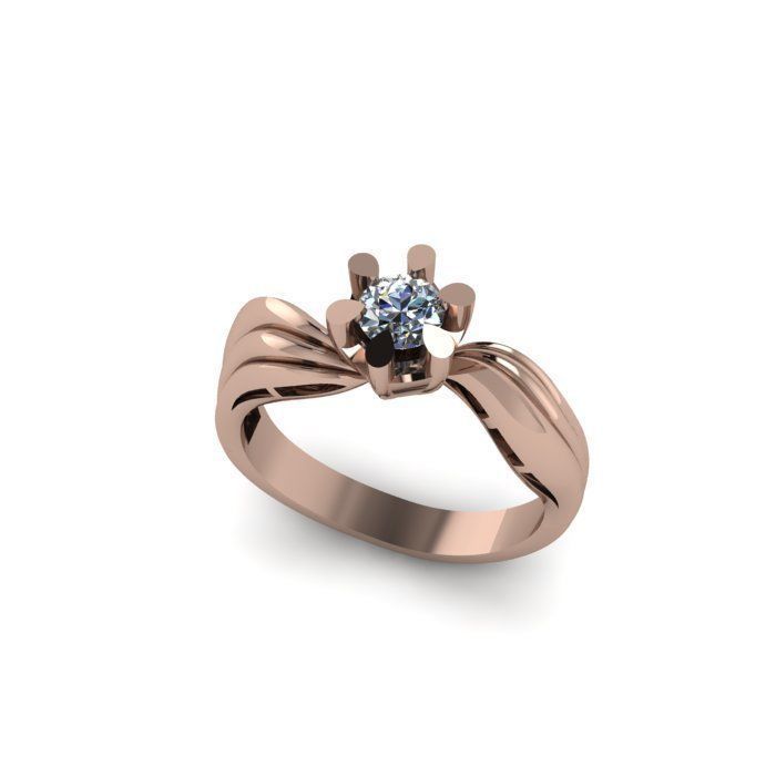 solitair ring 3D print model 3D print model_5