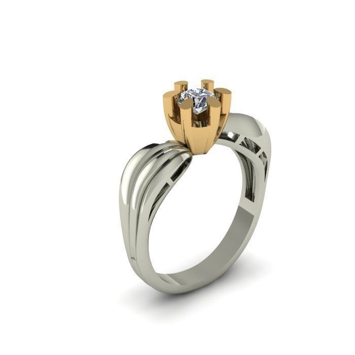 solitair ring 3D print model 3D print model_9