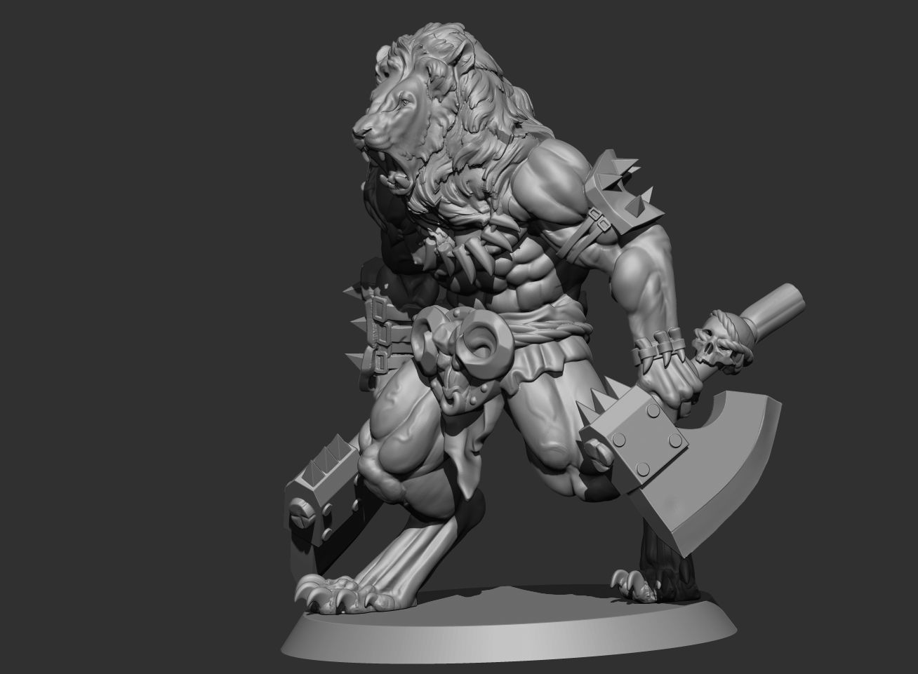 Lion Warrior 3D print model_3