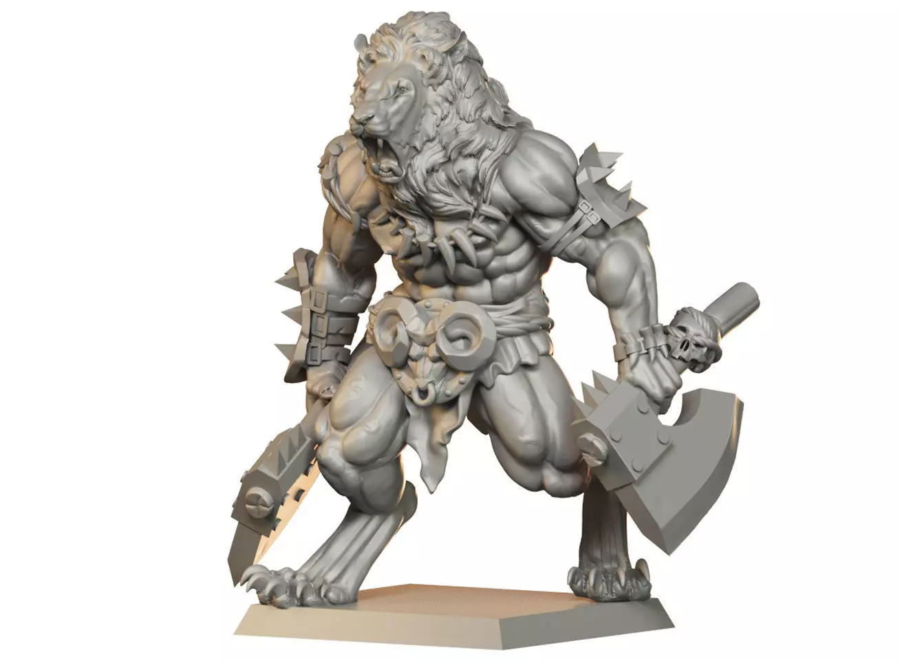 Lion Warrior 3D print model_0