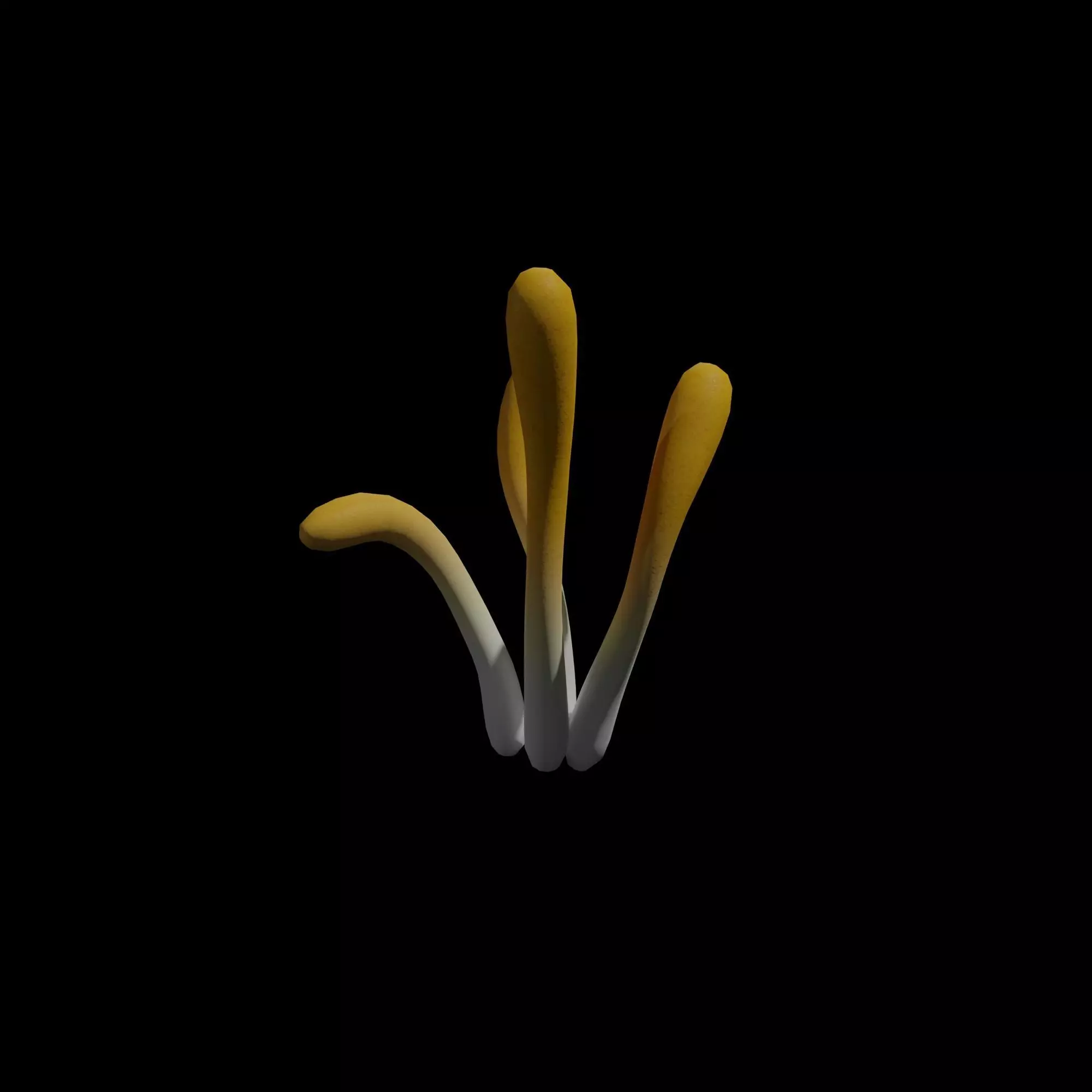 Cordyceps Cluster Low-poly 3D model_0