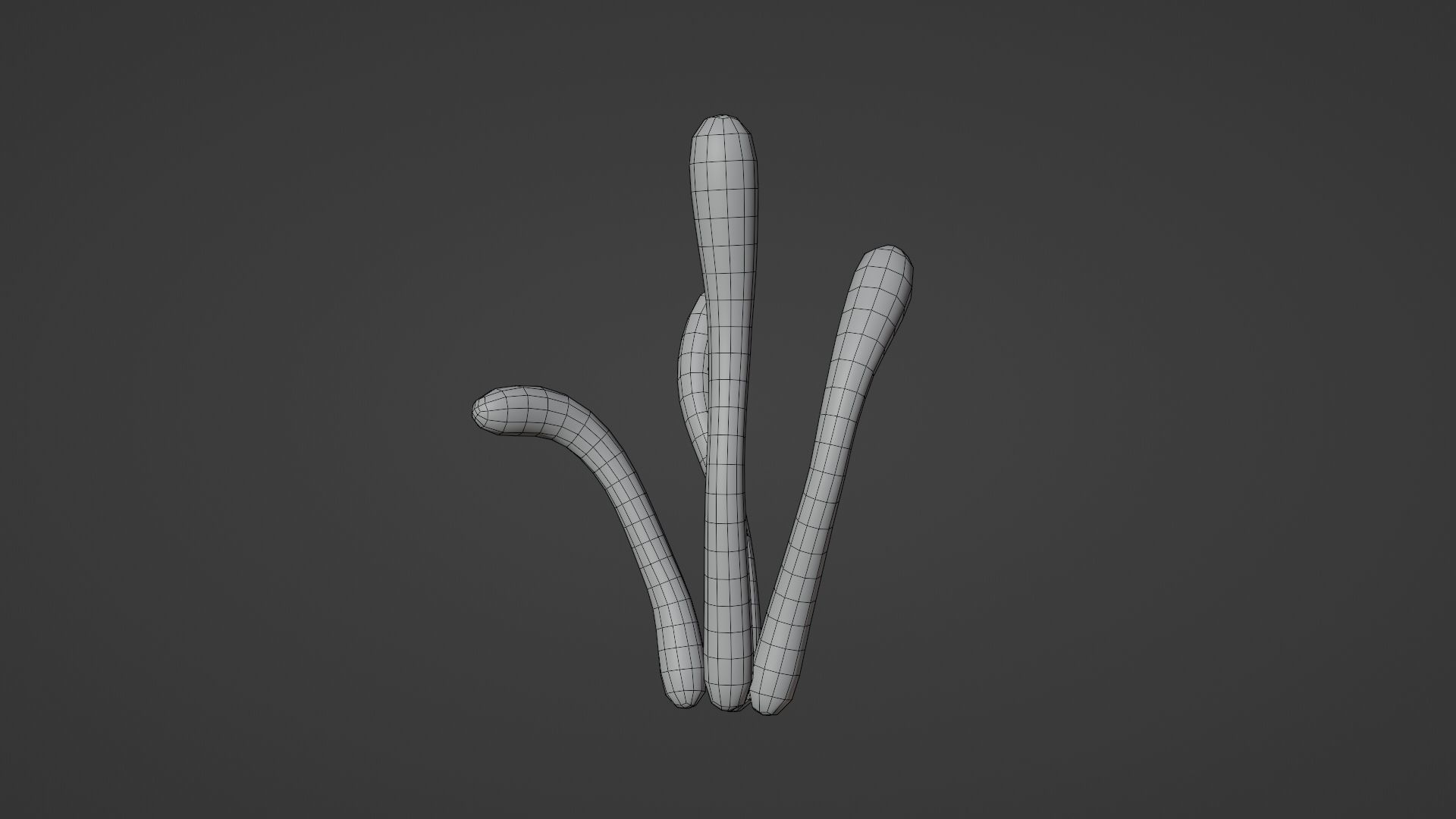 Cordyceps Cluster Low-poly 3D model_4