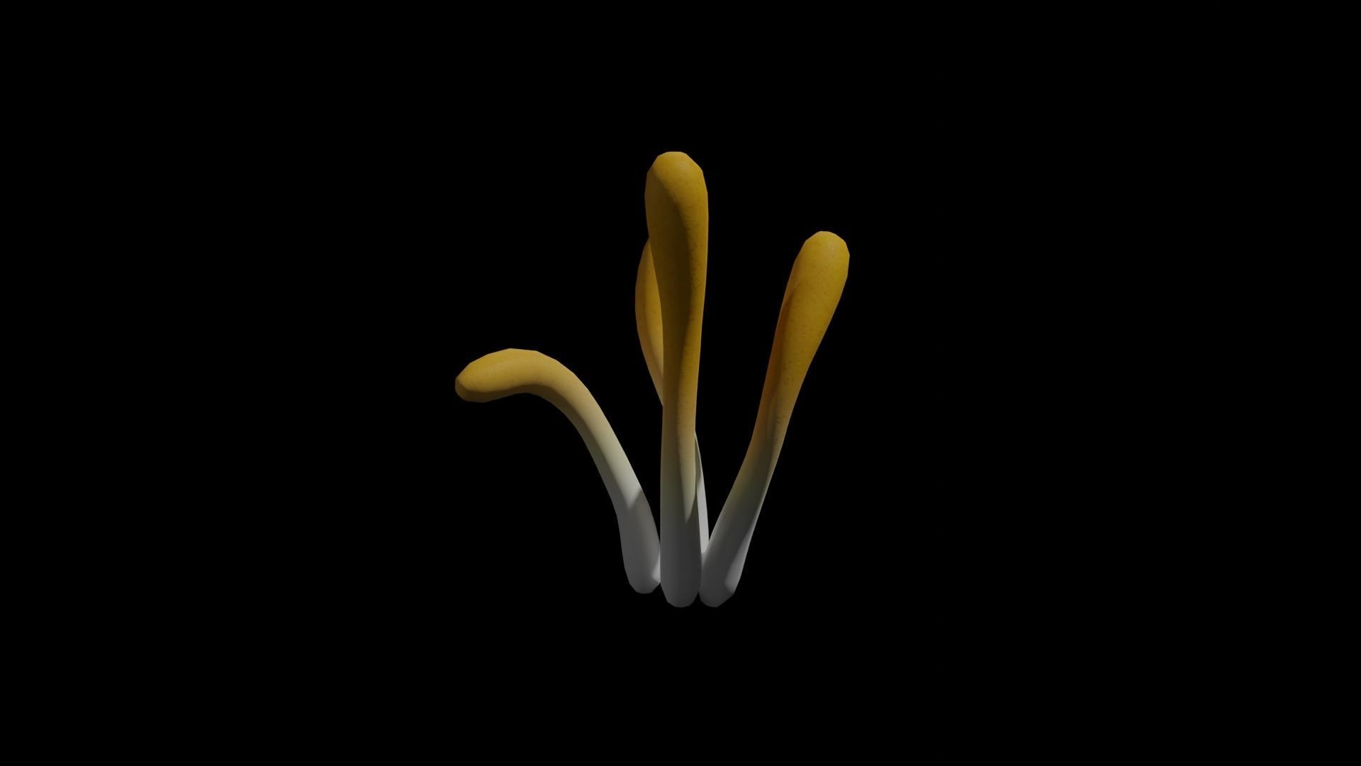 Cordyceps Cluster Low-poly 3D model_1