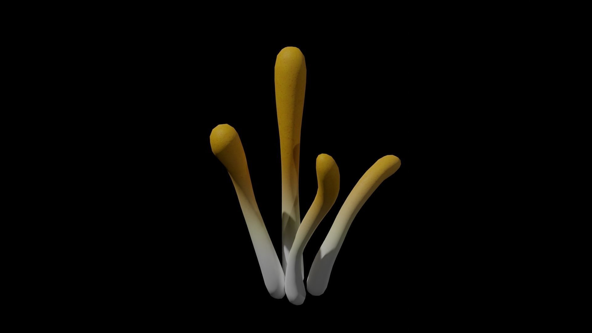 Cordyceps Cluster Low-poly 3D model_2