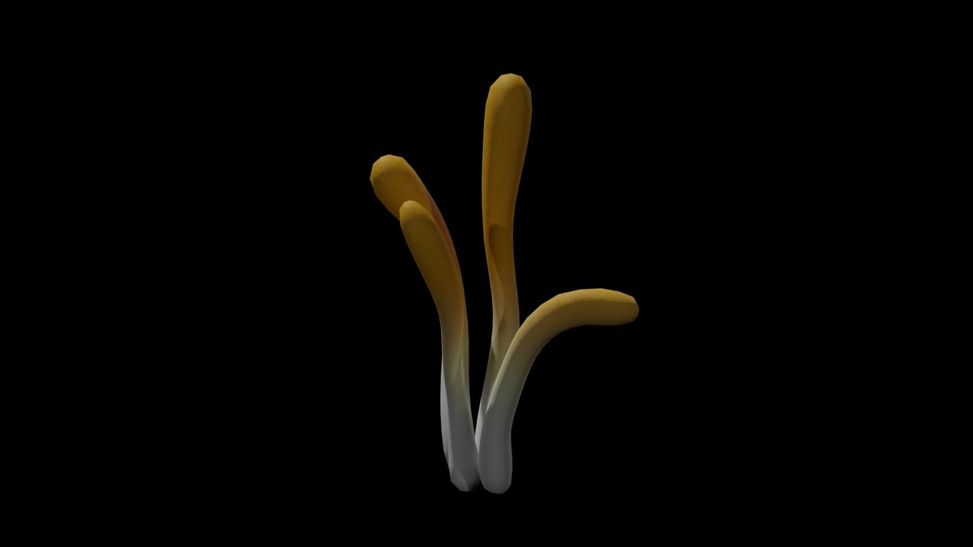 Cordyceps Cluster Low-poly 3D model_3