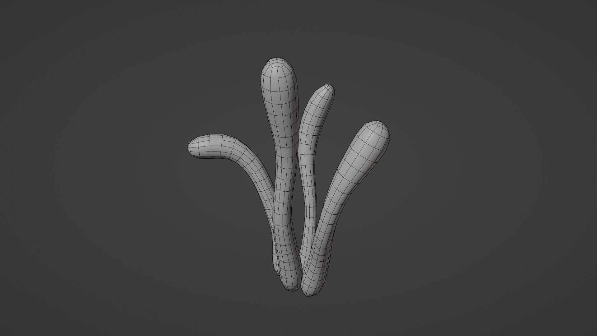 Cordyceps Cluster Low-poly 3D model_5