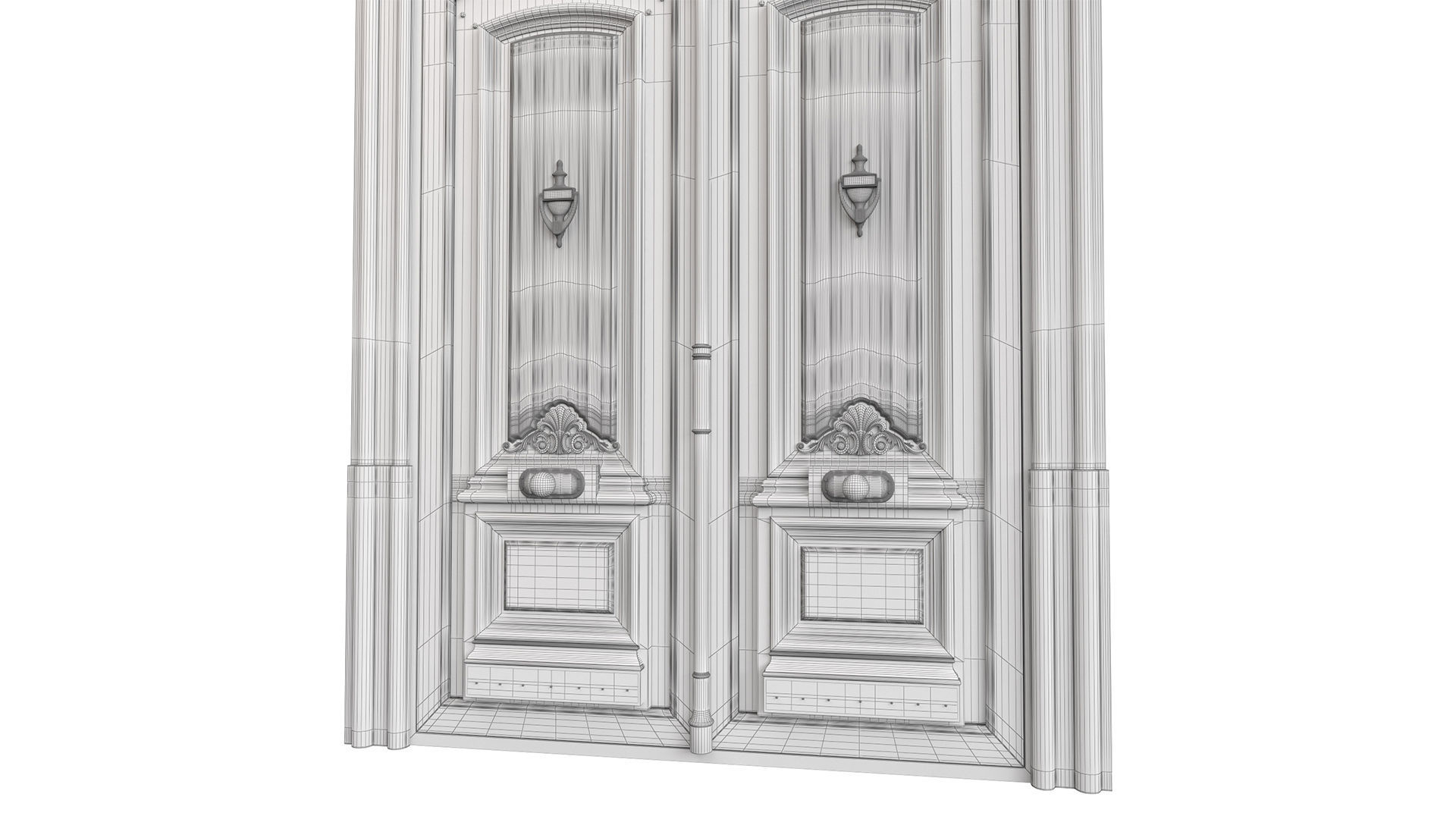 Entrance classic door 97 3D model_10