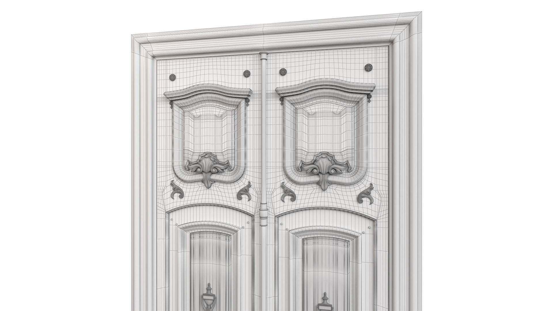 Entrance classic door 97 3D model_6