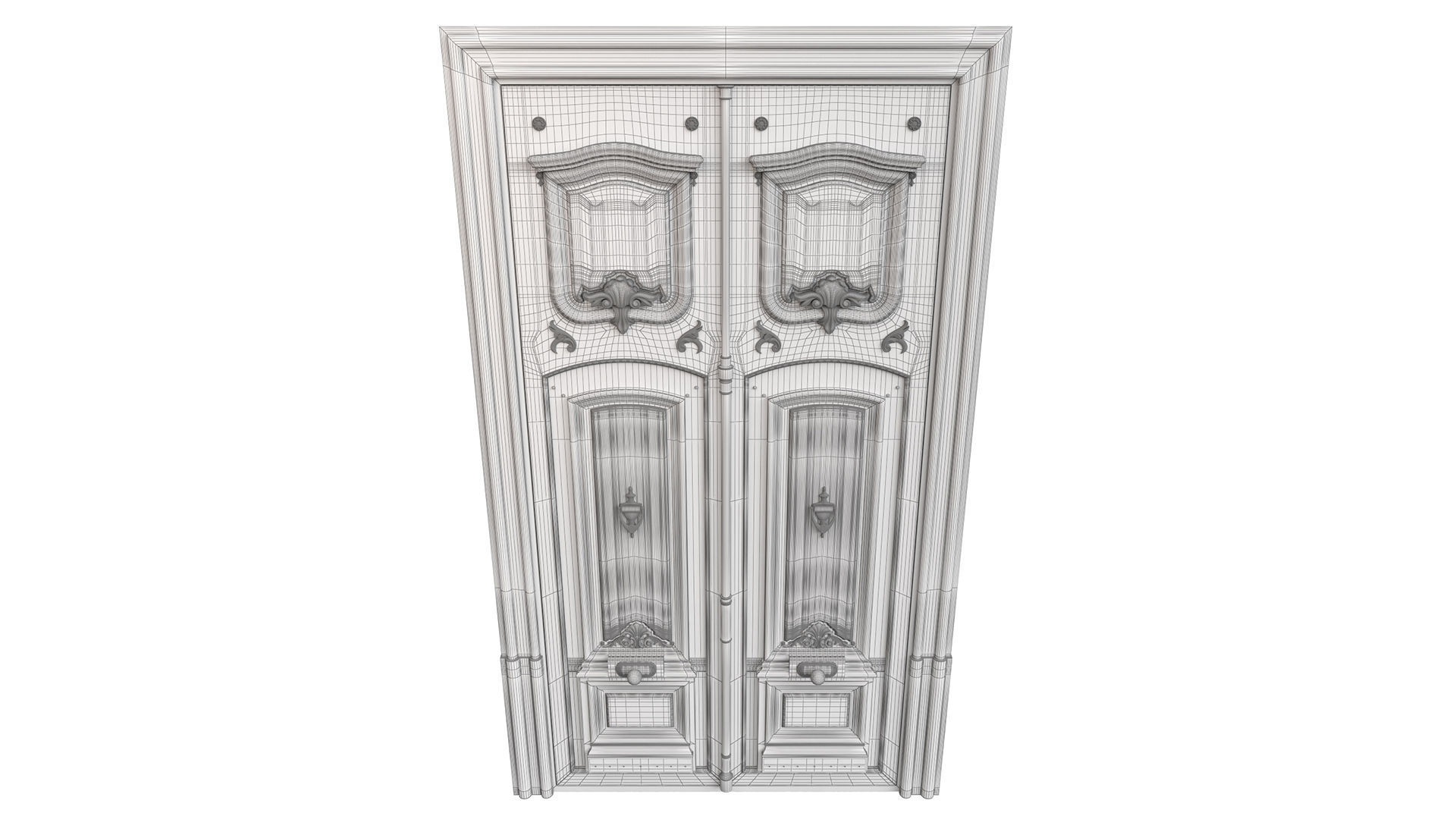Entrance classic door 97 3D model_8