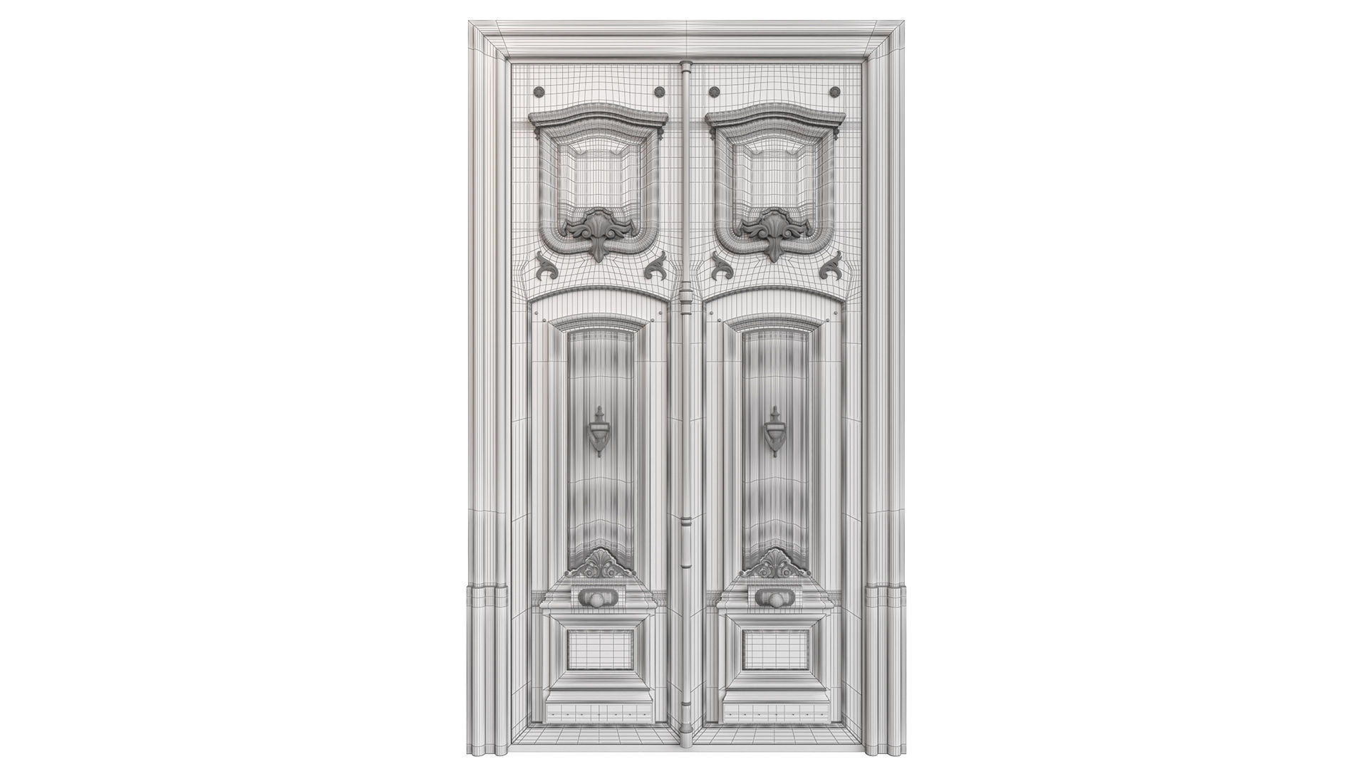 Entrance classic door 97 3D model_9