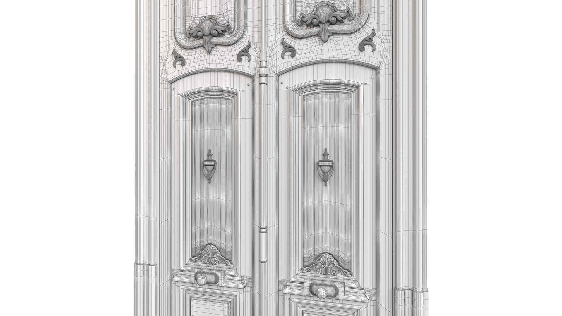 Entrance classic door 97 3D model_11