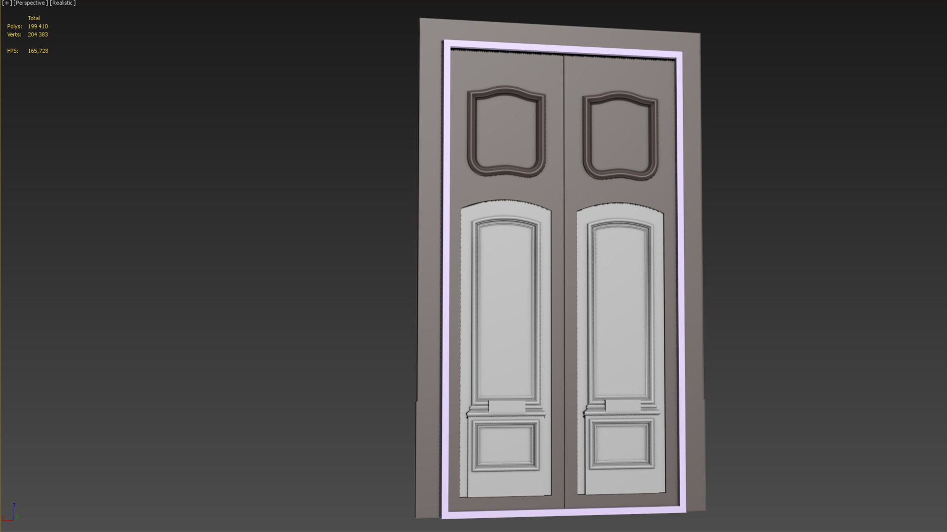 Entrance classic door 97 3D model_13