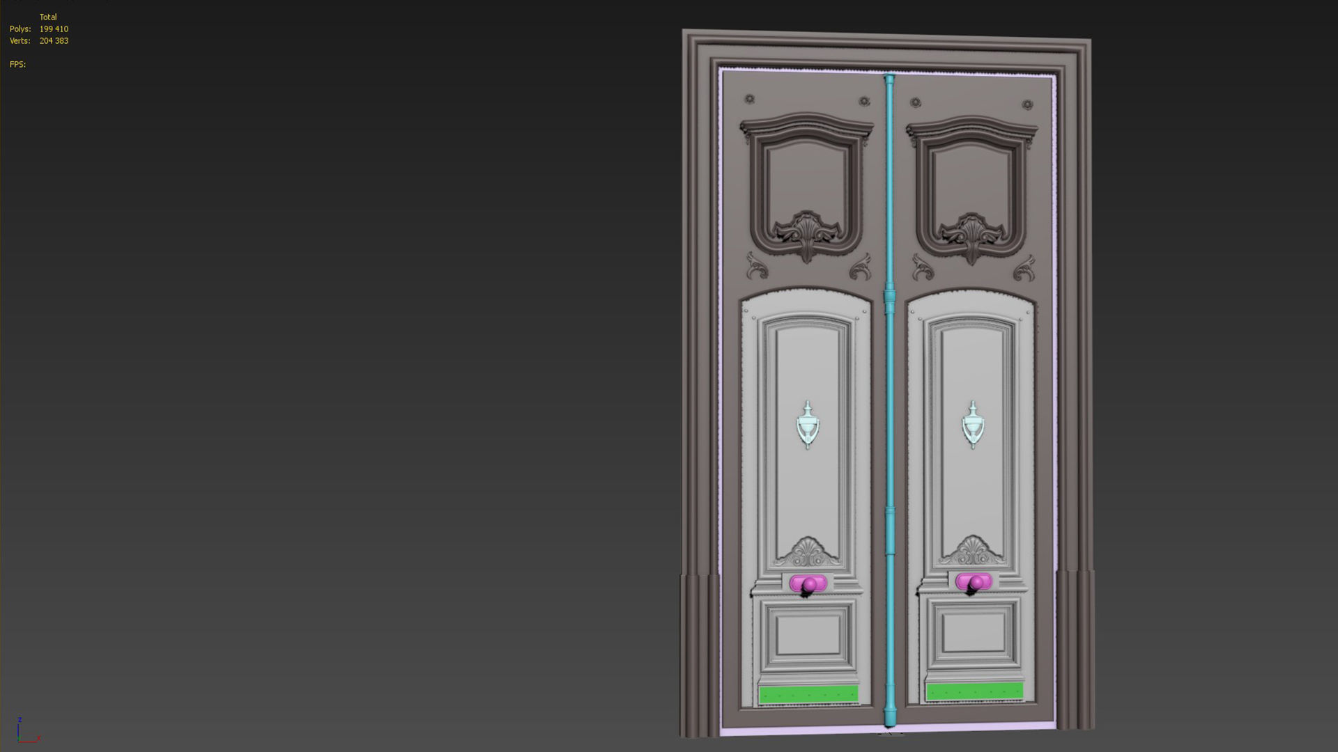 Entrance classic door 97 3D model_12