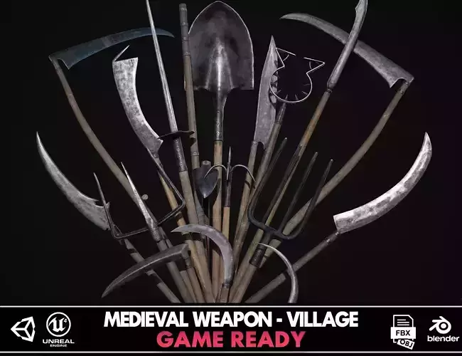 Medieval Weapon - VIllage Low-poly 3D model