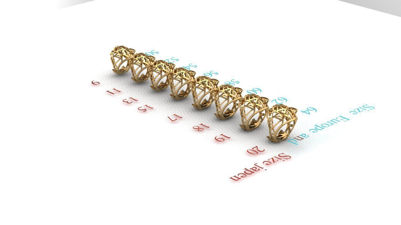 RING Men Most Sizes 50to-64and size Japen 9 to 20 3D print model 3D print model_11