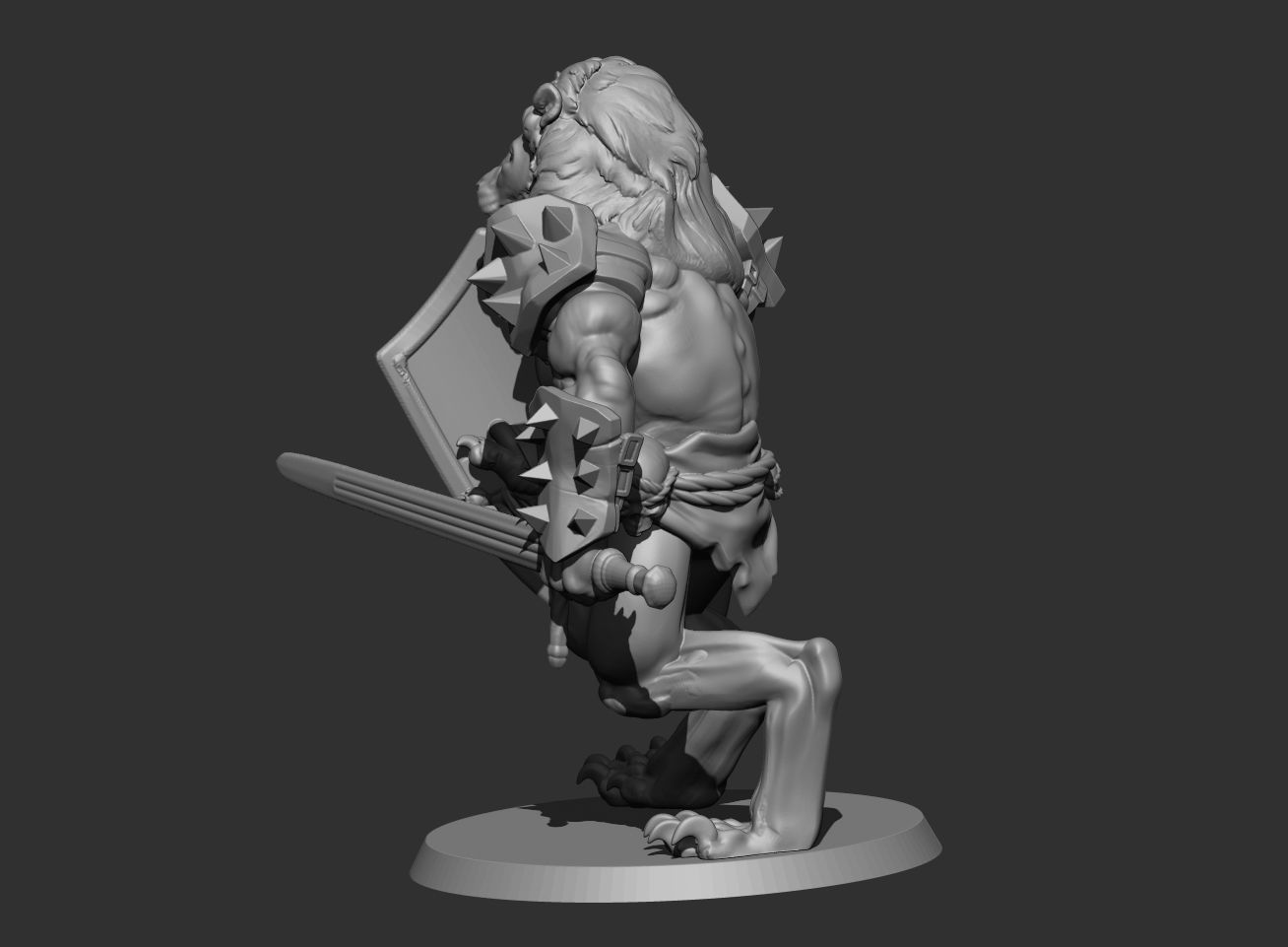 Lion with sword 3D print model_5
