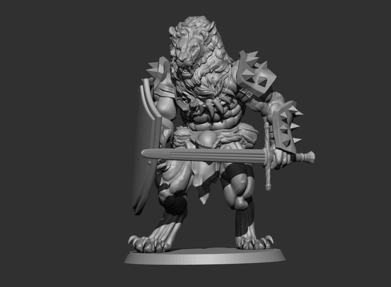 Lion with sword 3D print model_2