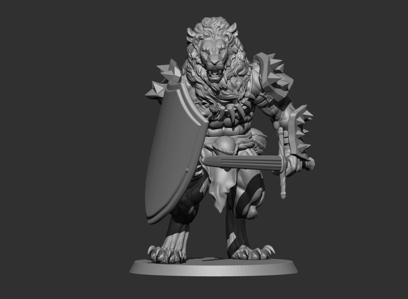 Lion with sword 3D print model_1