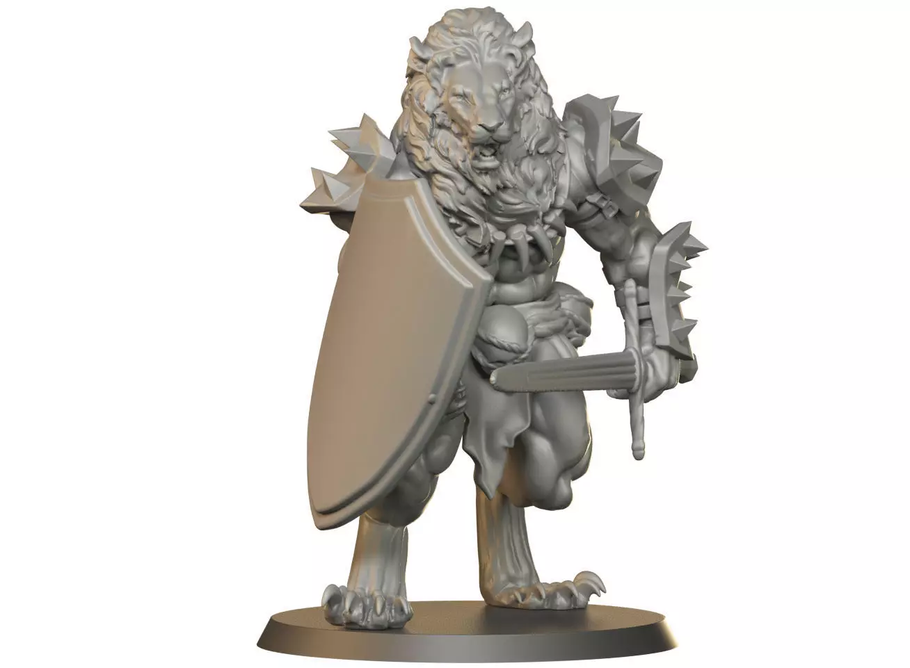Lion with sword 3D print model_0