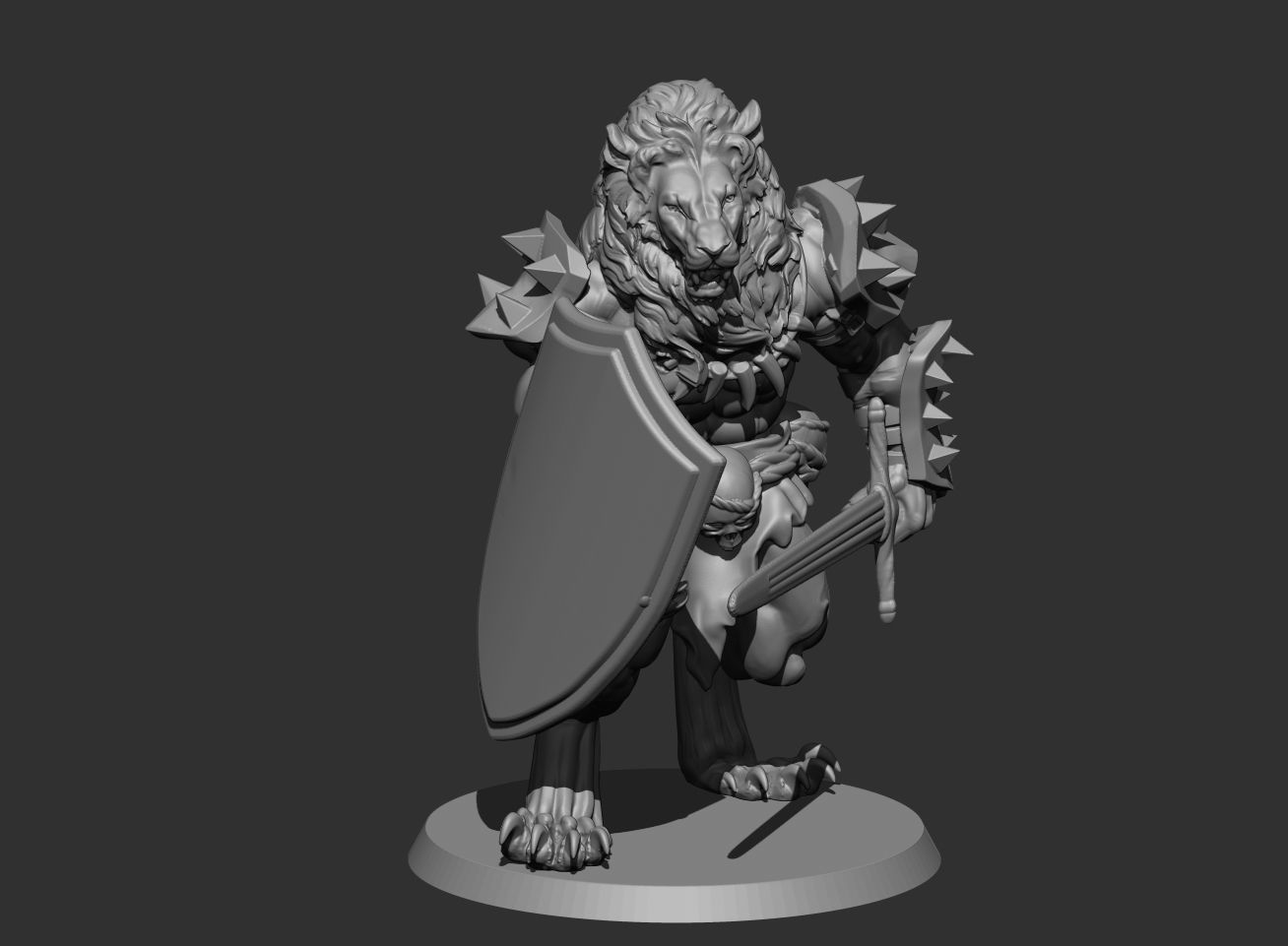 Lion with sword 3D print model_8