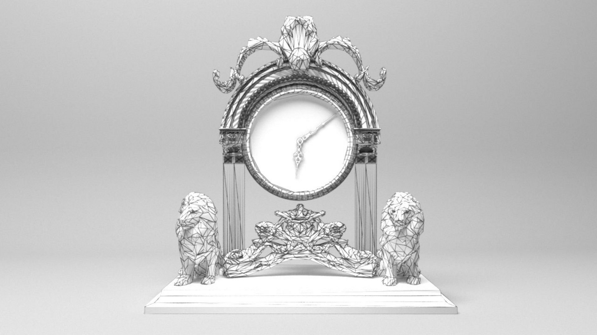 Lioned Clock 3D model_8