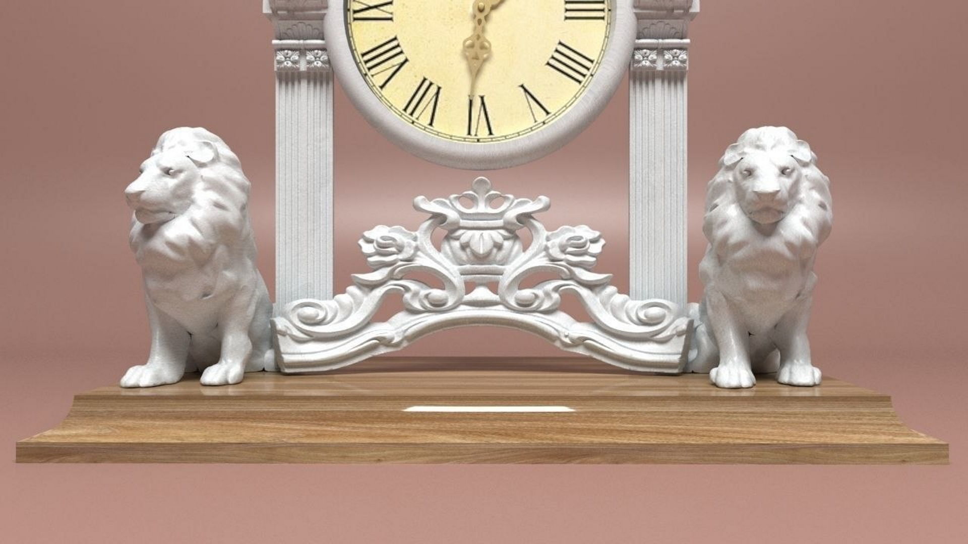 Lioned Clock 3D model_4