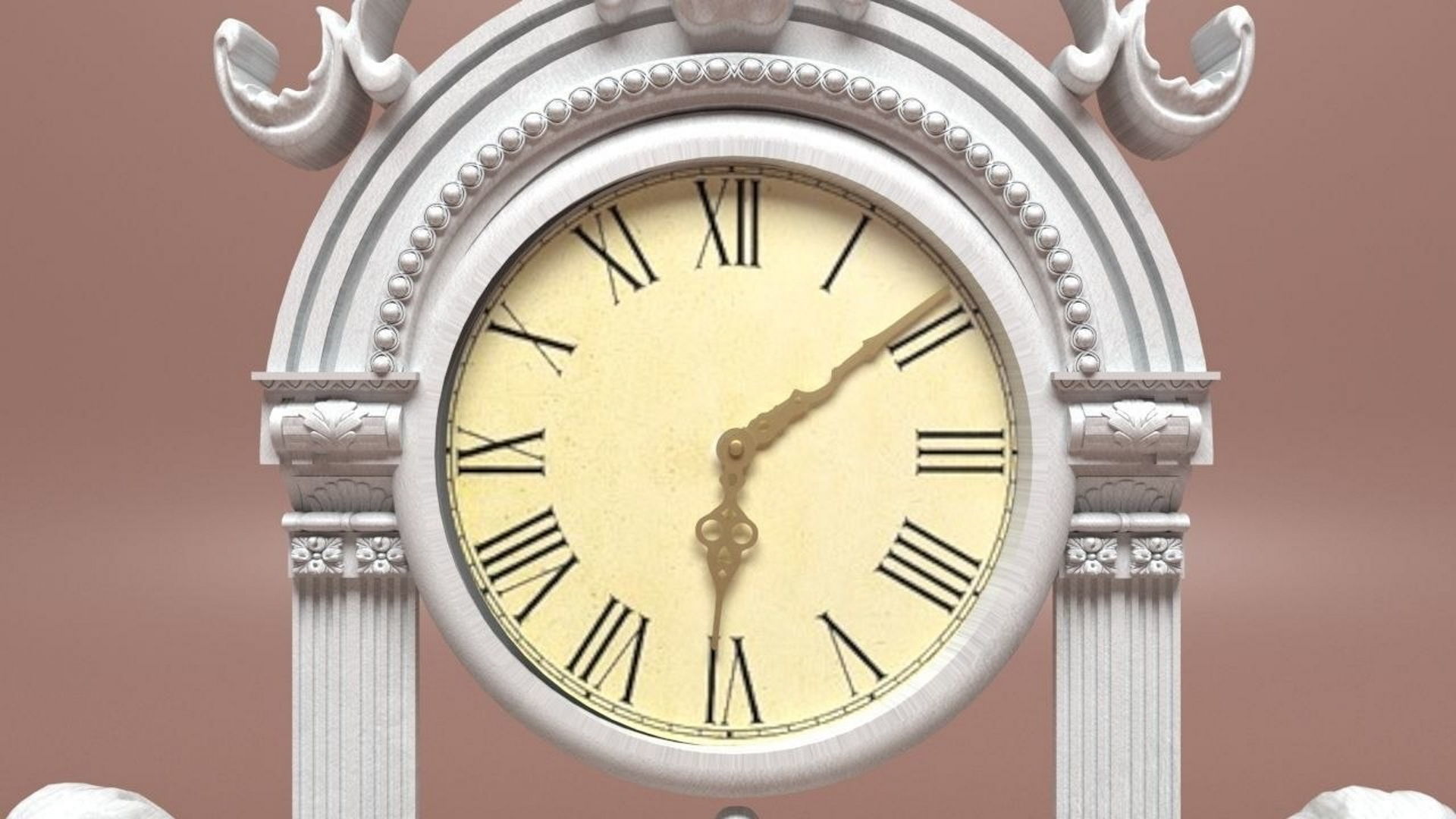 Lioned Clock 3D model_2