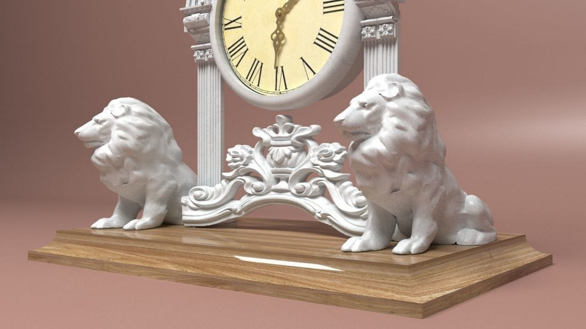 Lioned Clock 3D model_1