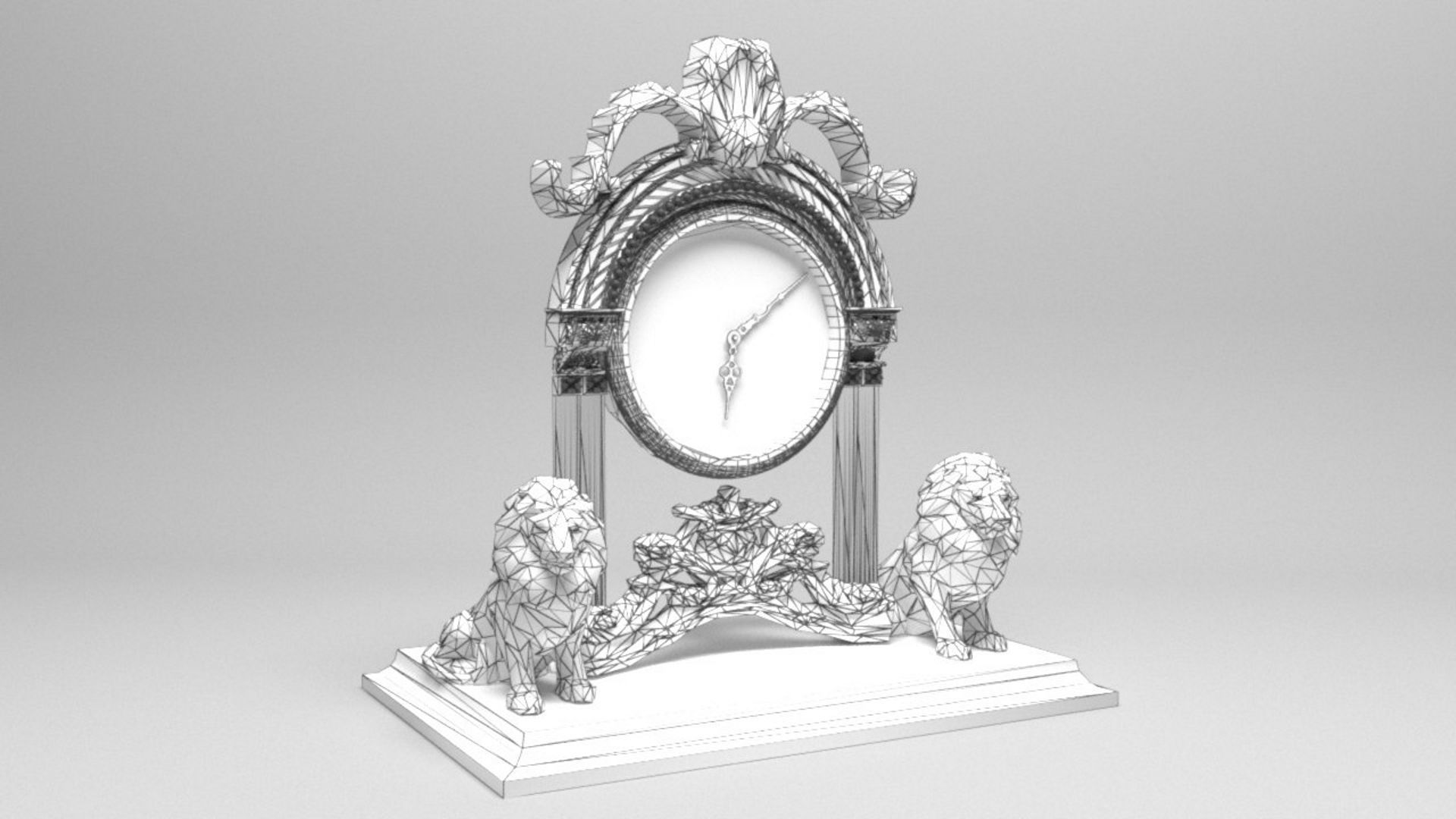 Lioned Clock 3D model_7