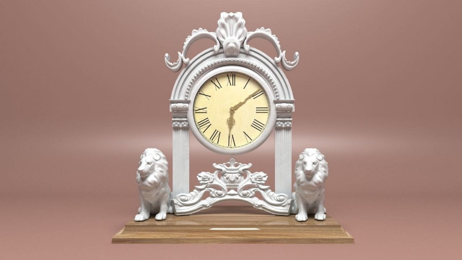 Lioned Clock 3D model_3