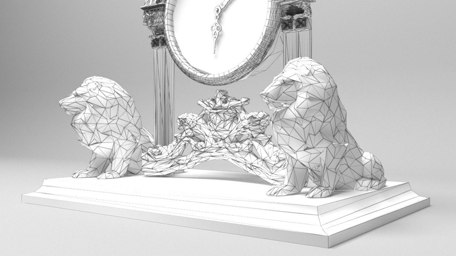 Lioned Clock 3D model_9