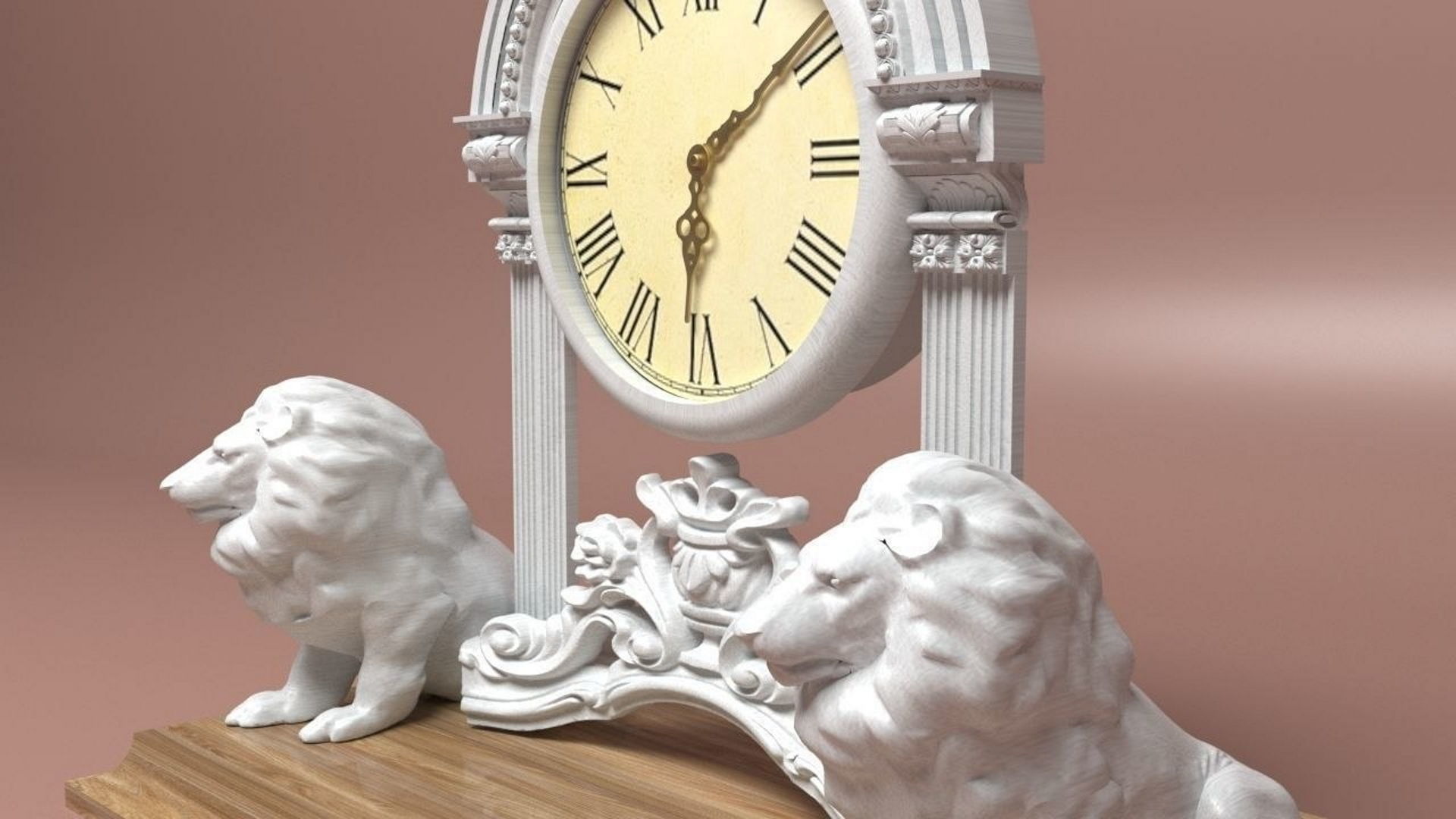 Lioned Clock 3D model_6