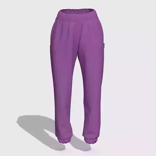 Lilac fleece sweatpants with elastic band 