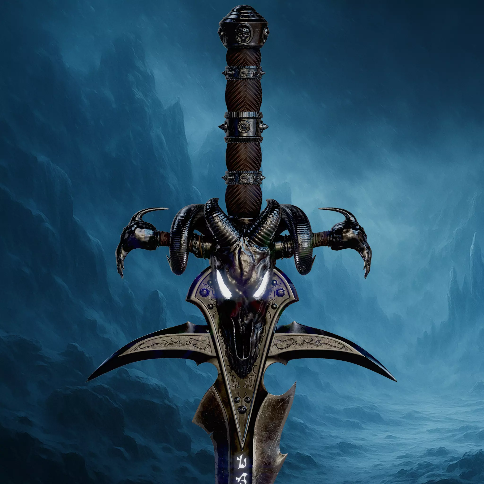 Frostmourne The Runeblade of the Lich King Lore accurate  Low-poly 3D model_0