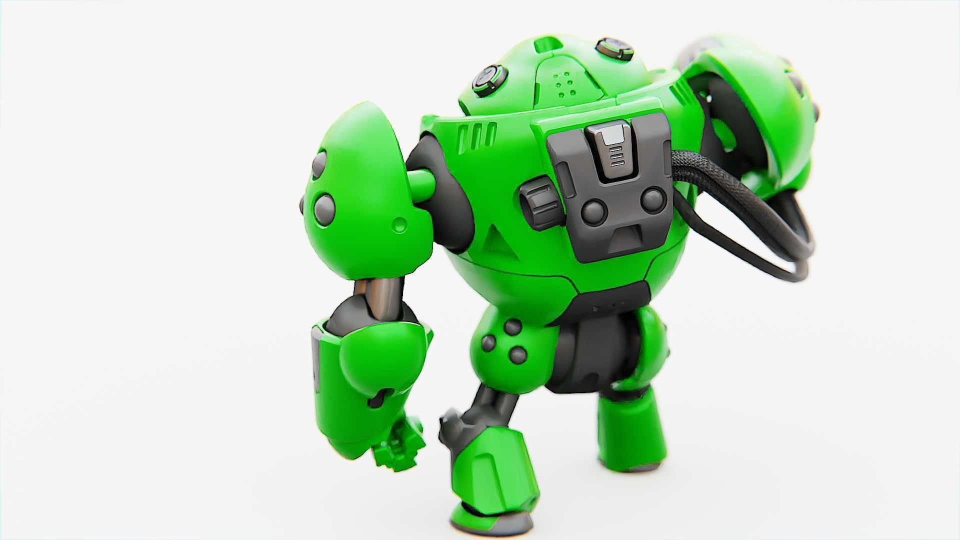 MILITARY BOT F-500 RIGGED 3D model_9