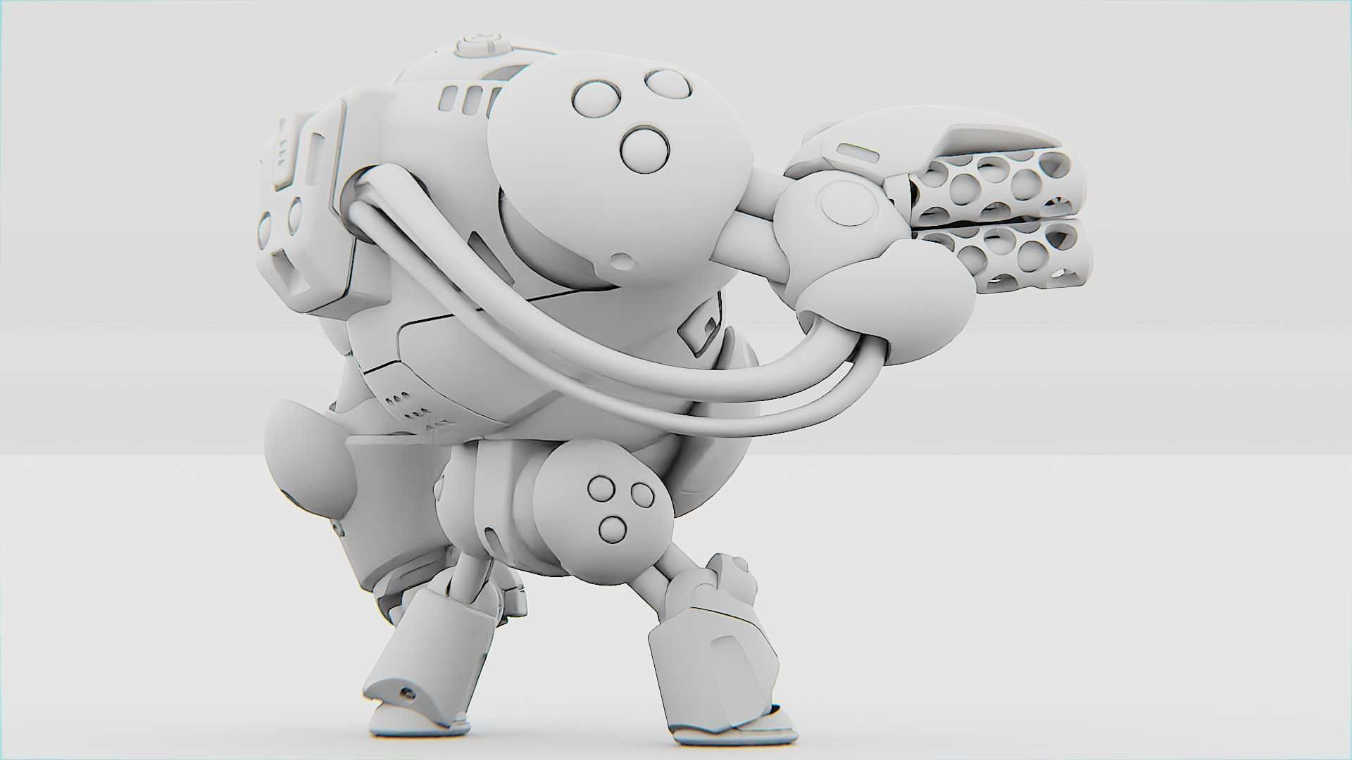 MILITARY BOT F-500 RIGGED 3D model_32