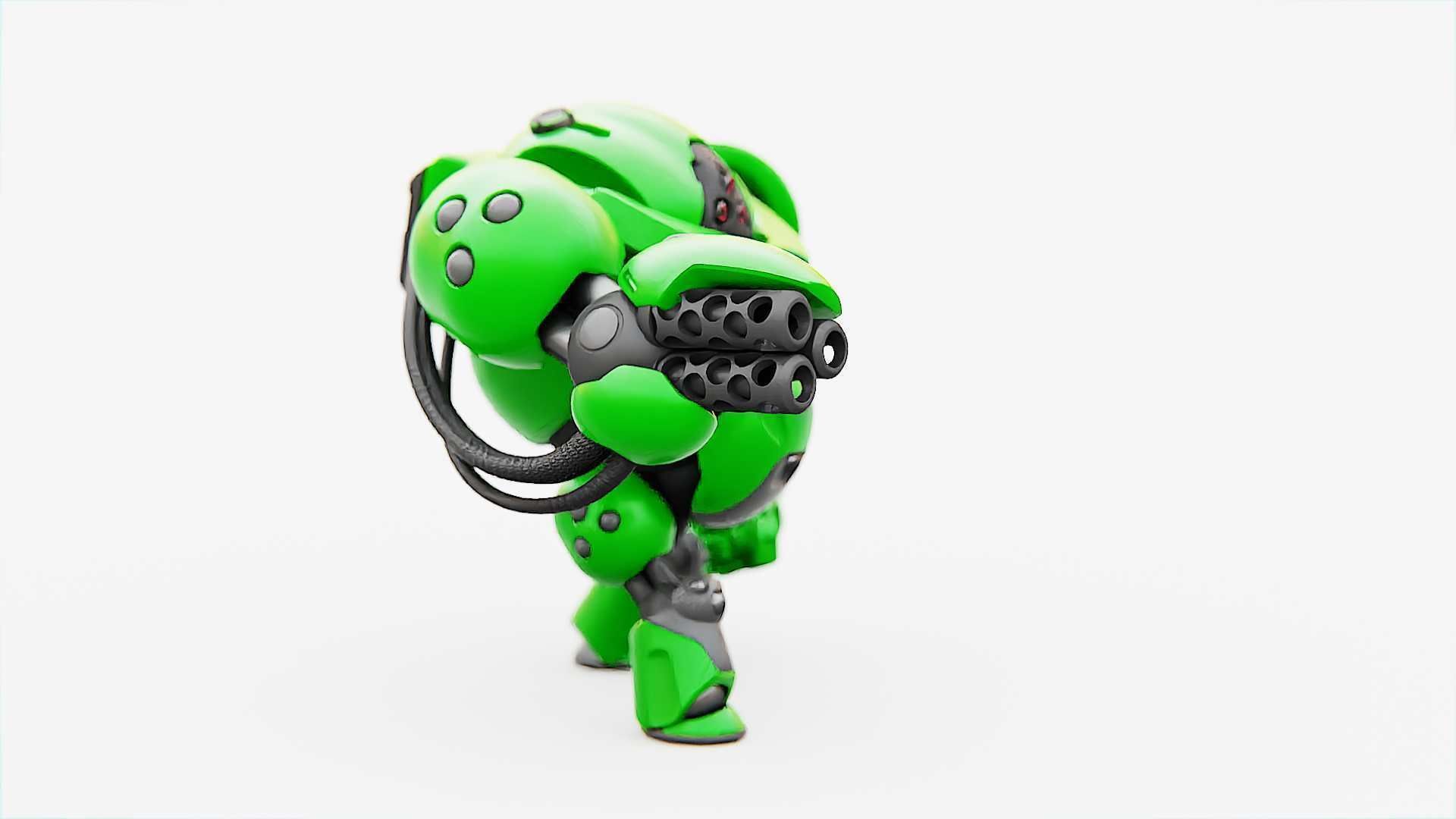 MILITARY BOT F-500 RIGGED 3D model_4