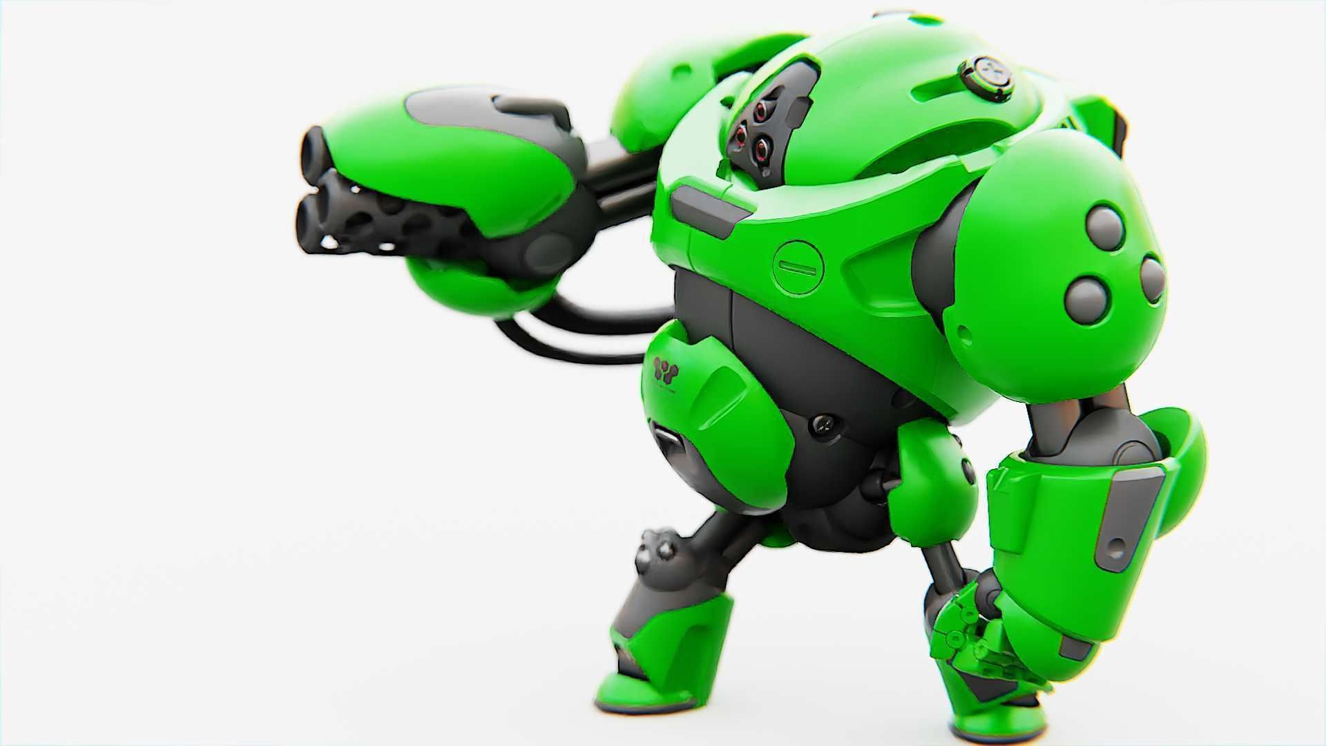 MILITARY BOT F-500 RIGGED 3D model_12