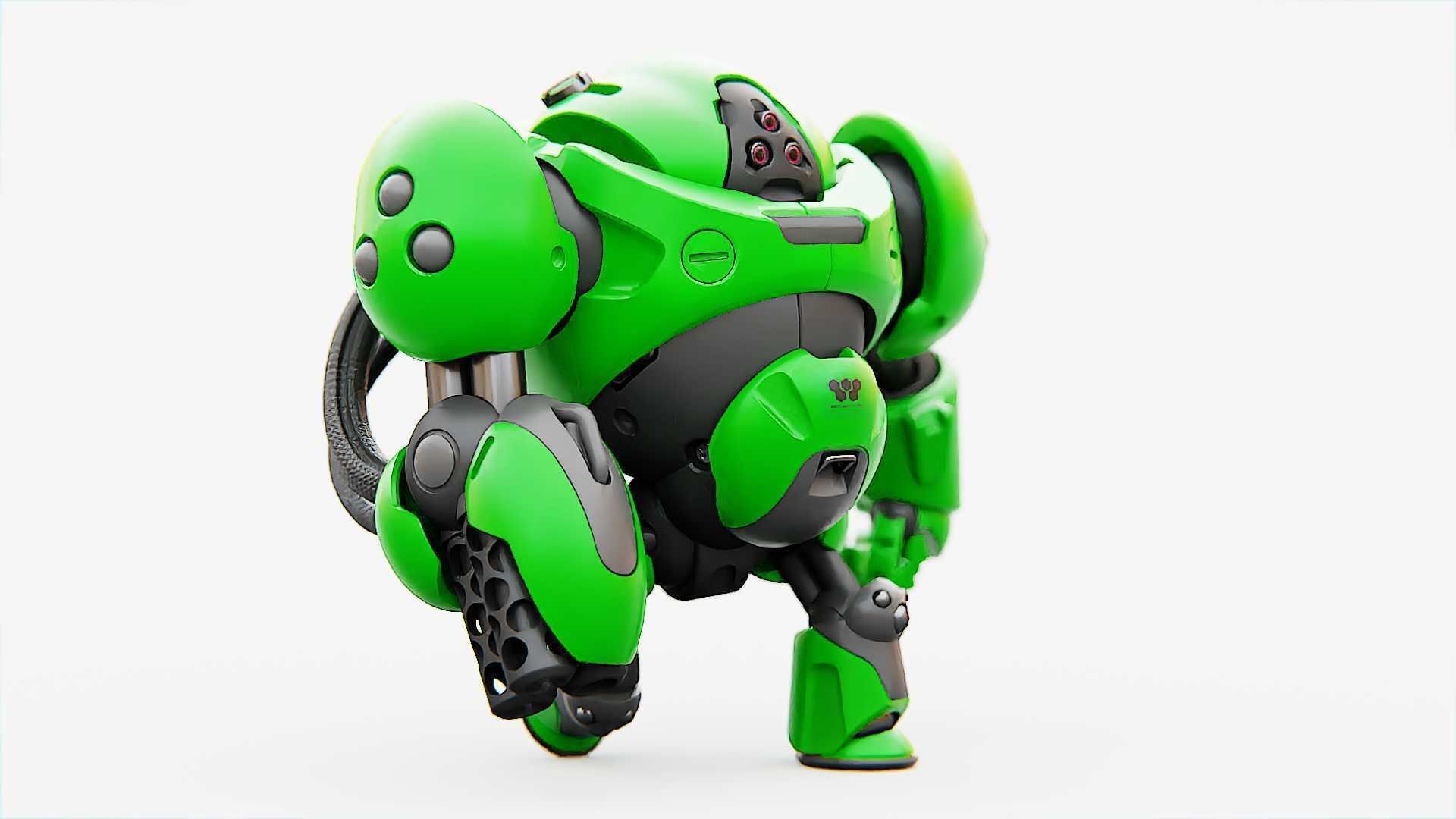 MILITARY BOT F-500 RIGGED 3D model_23