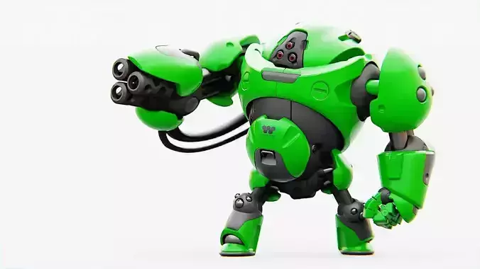 MILITARY BOT F-500 RIGGED 3D model