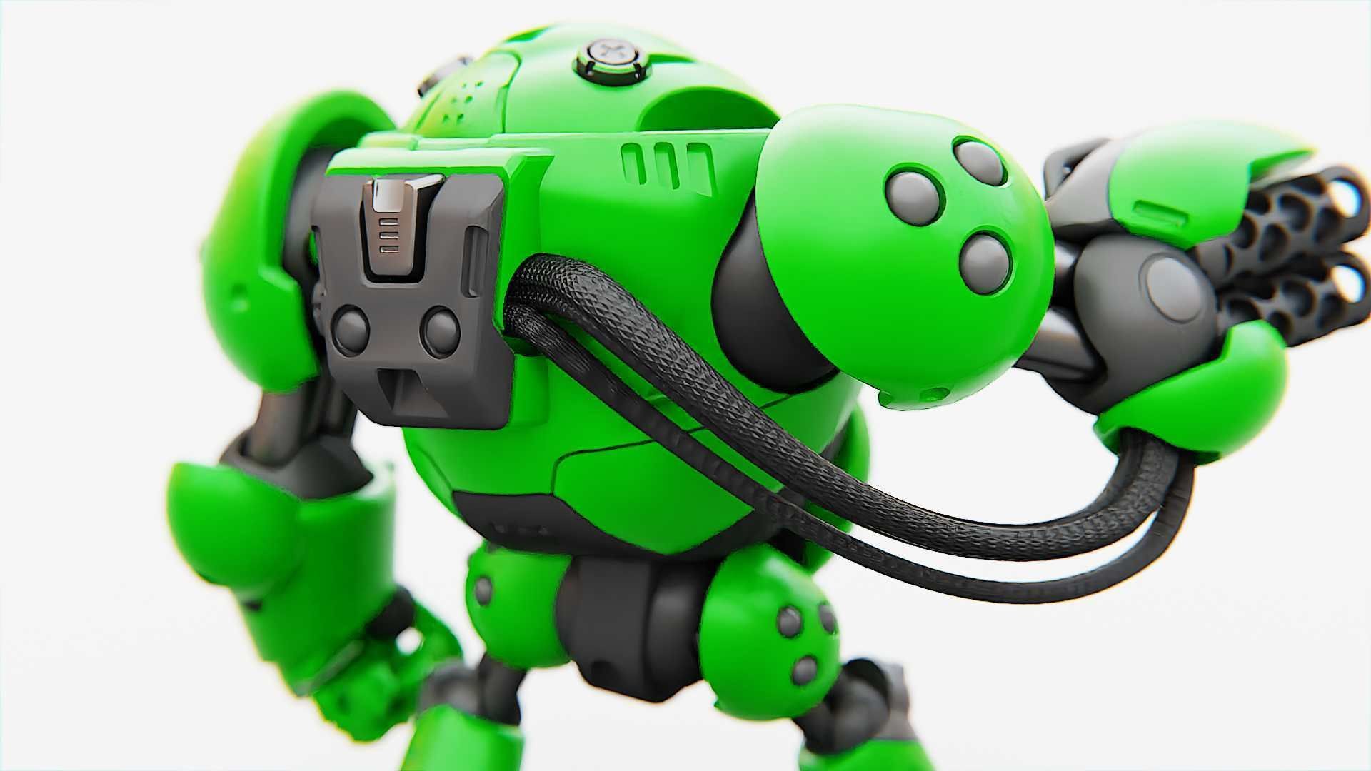 MILITARY BOT F-500 RIGGED 3D model_7