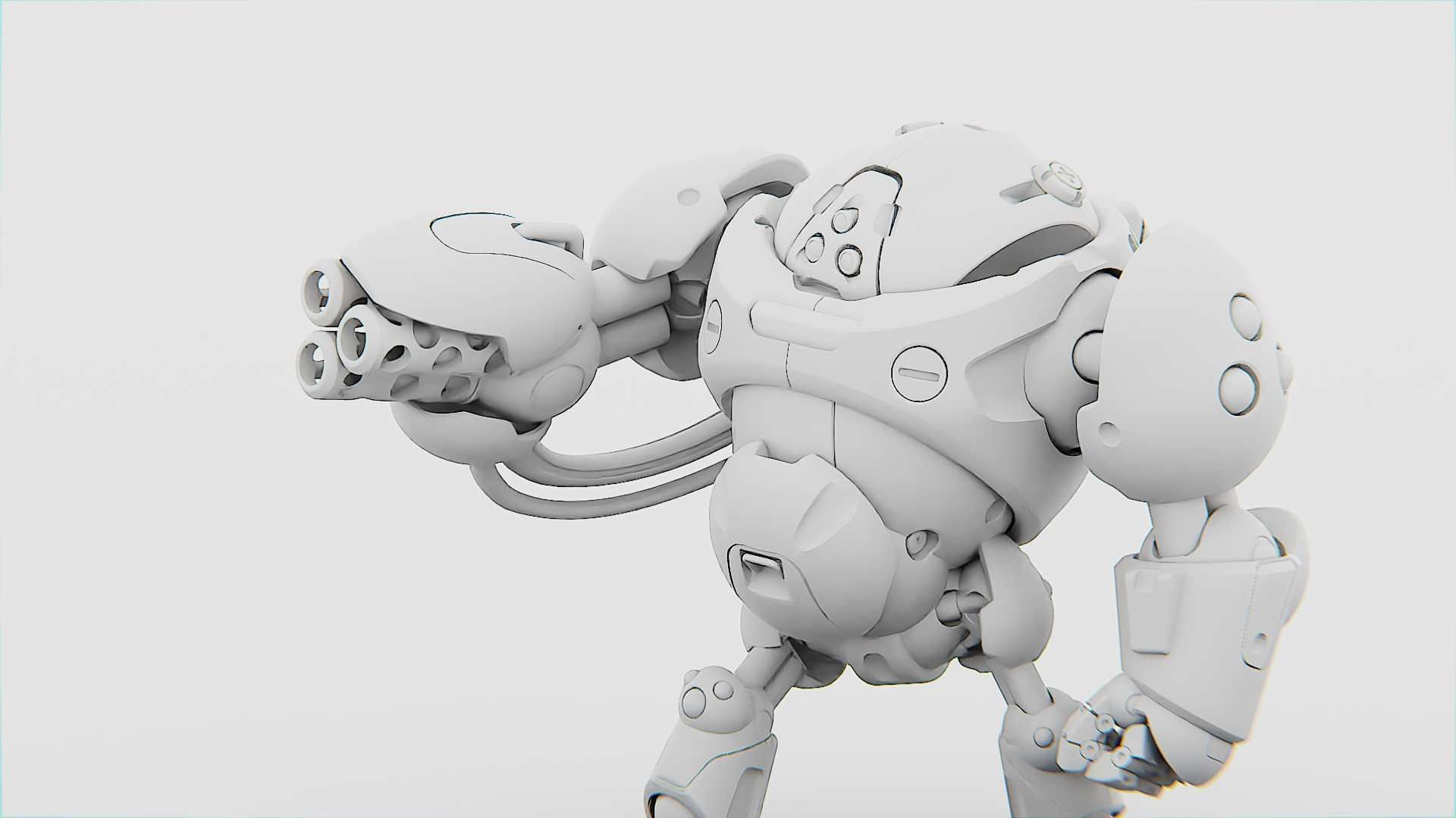 MILITARY BOT F-500 RIGGED 3D model_30