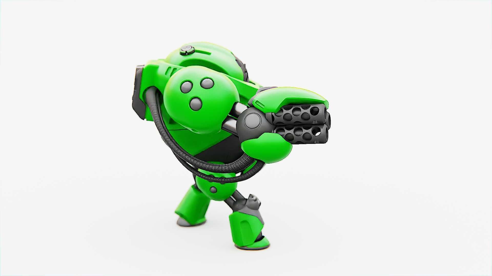 MILITARY BOT F-500 RIGGED 3D model_5