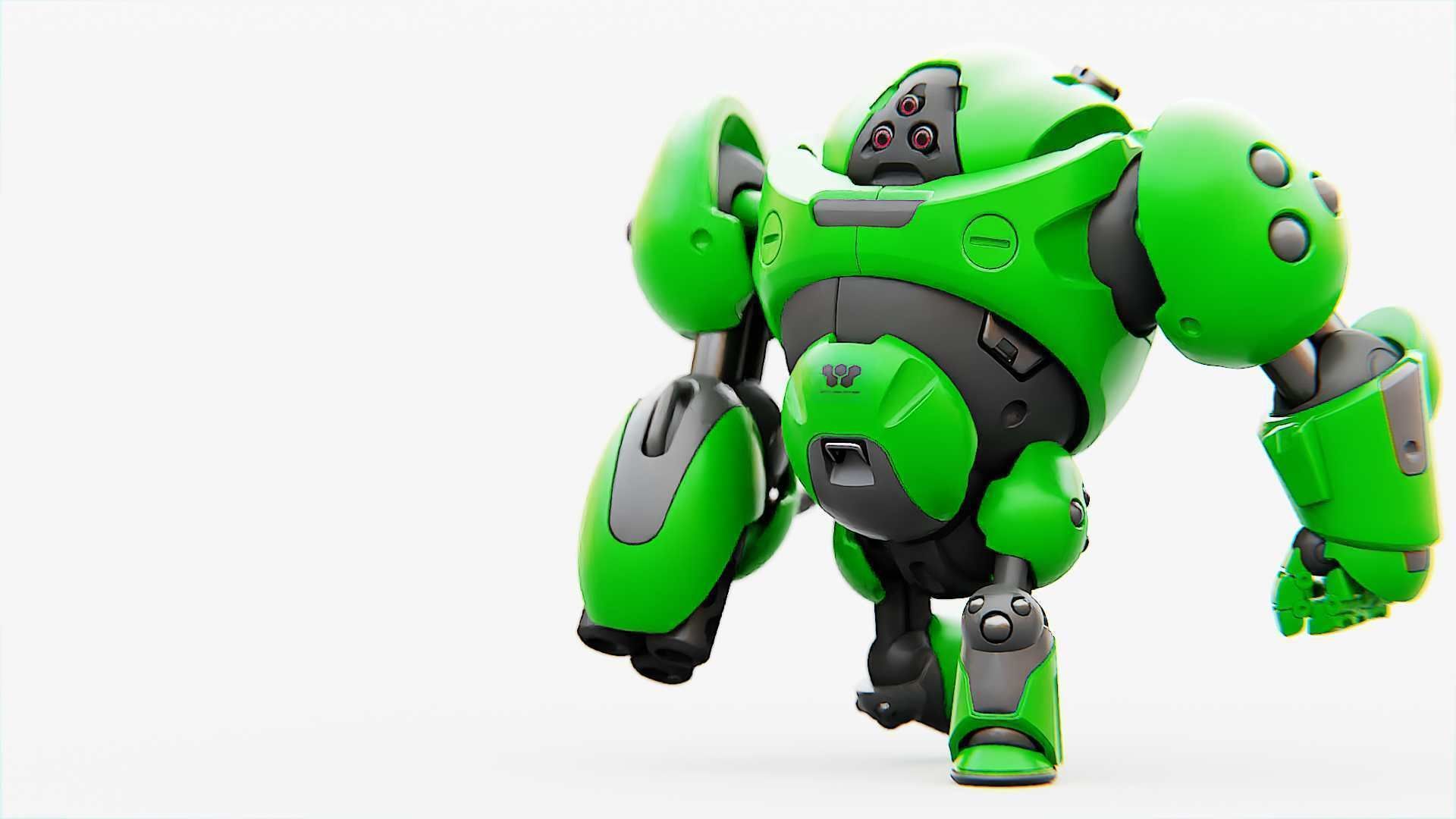 MILITARY BOT F-500 RIGGED 3D model_22